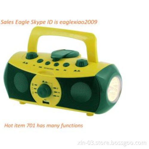 Crank Dynamo LED torch light with radio mobile charger--Eagle